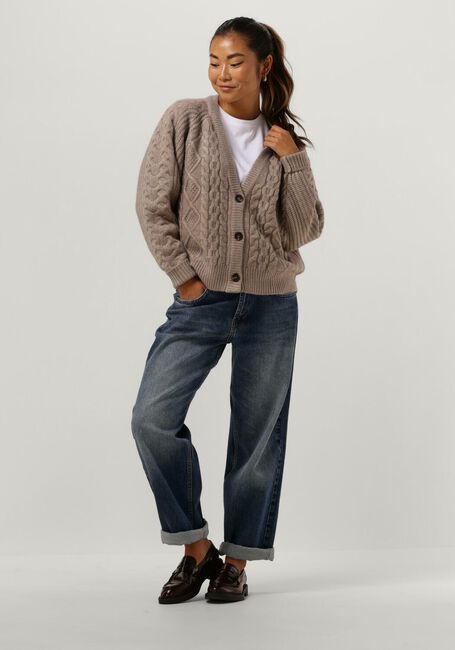Beige CO'COUTURE Strickjacke NEW ROW CABLE CARDIGAN KNIT - large
