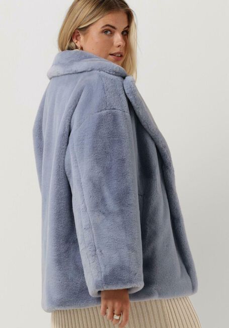 Blaue NOTRE-V Fake-Fur-Jack FUR COAT SHORT - large