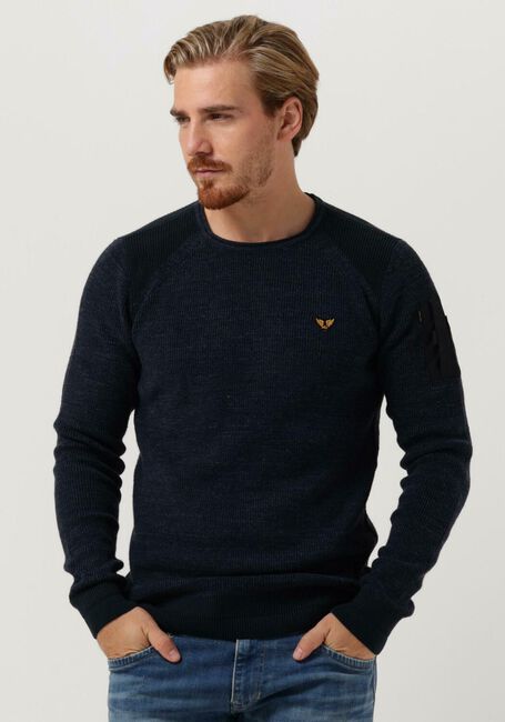 Blaue PME LEGEND Pullover LONG SLEEVE R-NECK COTTON RIB - large