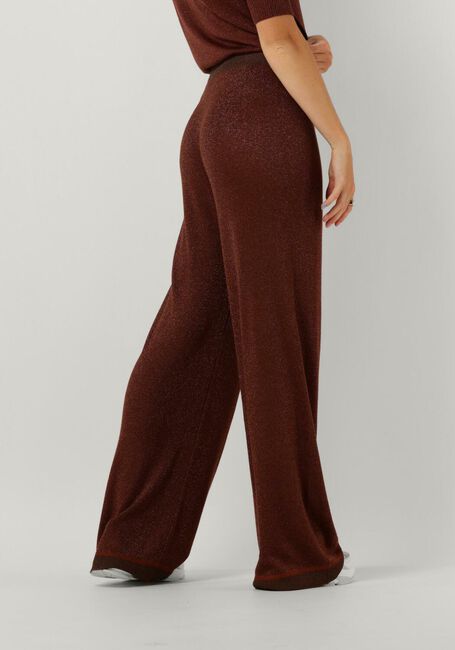 Braune MINUS Weite Hose ALLIE HIGH WAISTED WIDE LEG METALLIC KNIT PANT - large