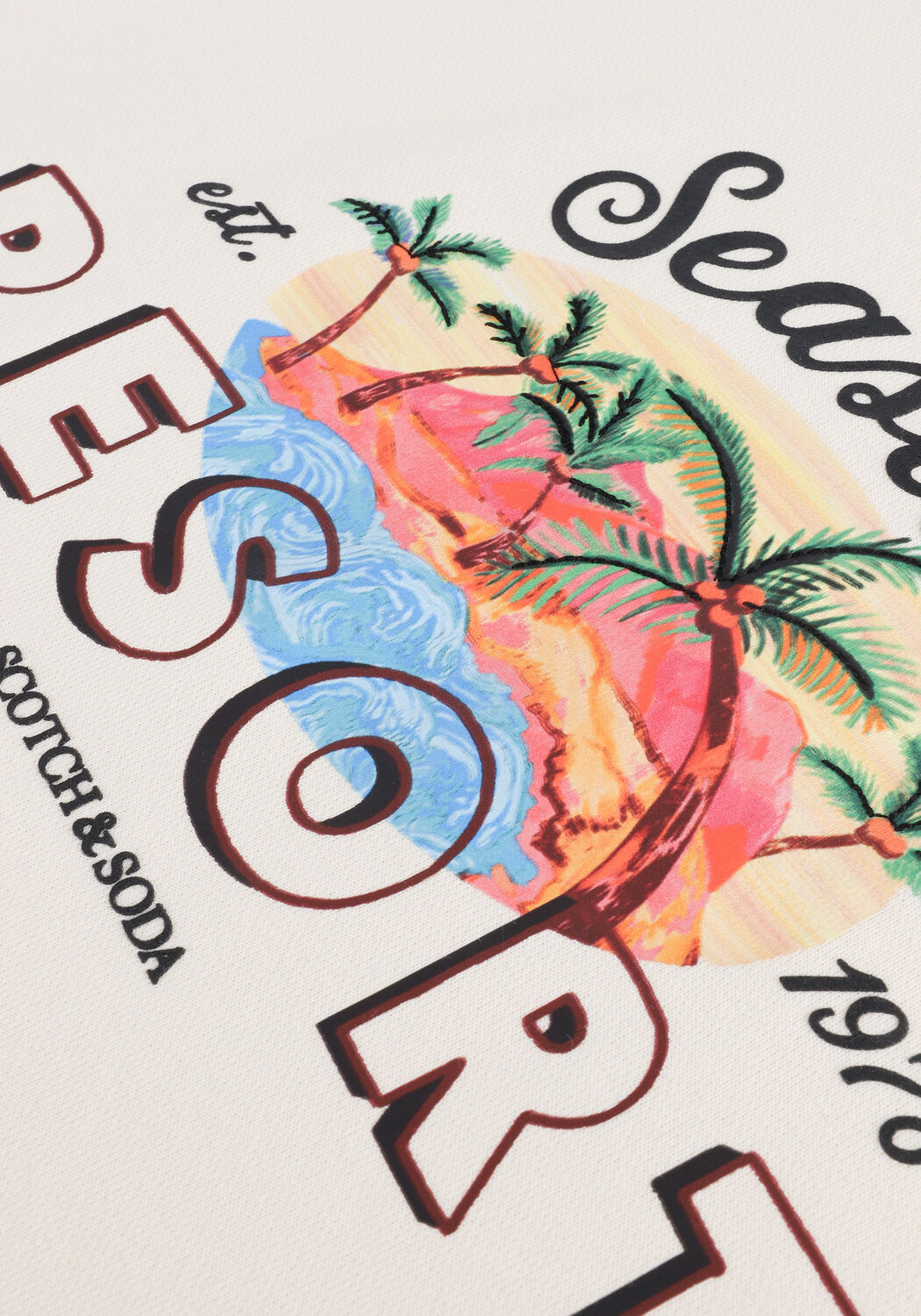 Beige SCOTCH & SODA Sweatshirt RELAXED-FIT RAGLAN CREW-NECK SWEAT WITH ARTWORK - large