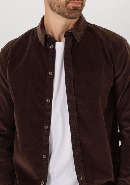 Braune ANERKJENDT Casual-Oberhemd AKLEIF SOLID CORD SHIRT - large