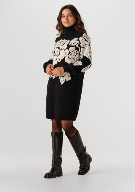 Schwarze OBJECT Minikleid OBJRAY L/S KNIT ROLLNECK DRESS - large