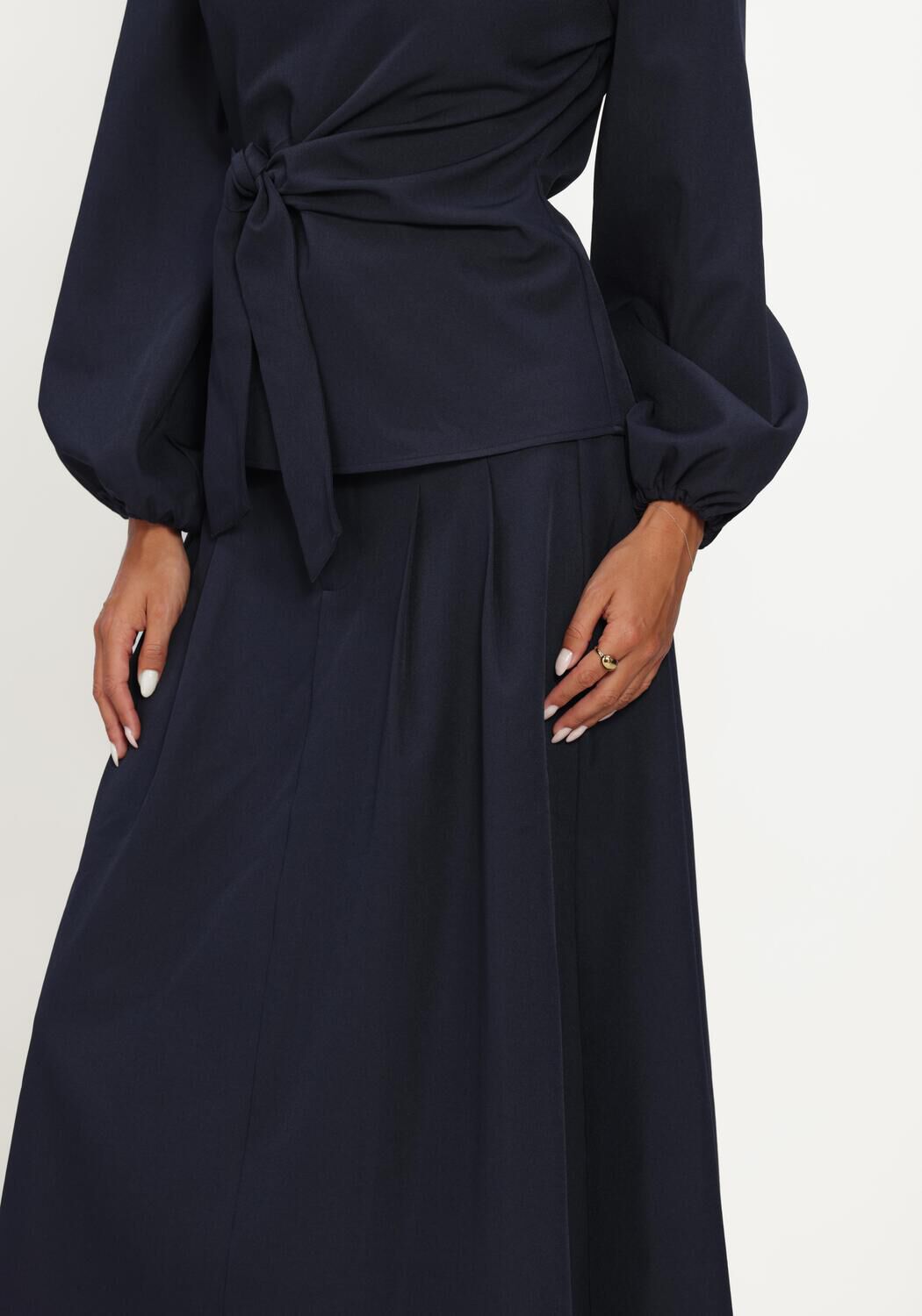 Dunkelblau CO'COUTURE Midirock LUNACC NEW POCKET PLEAT SKIRT - large