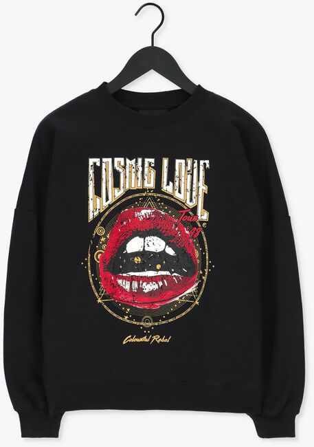 Schwarze COLOURFUL REBEL Sweatshirt COSMIC LOVE DROPPED SHOULDER S - large