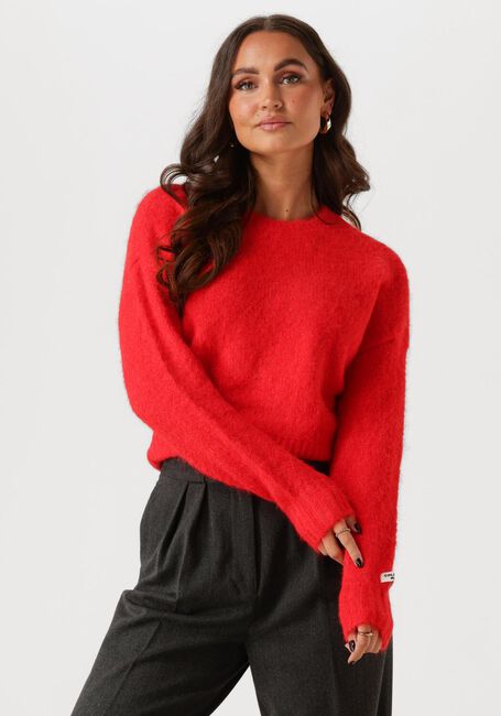 Rote COLOURFUL REBEL Pullover OLIVIA CREWNECK KNITTED SWEATER - large