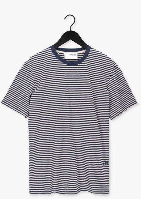 Blaue SELECTED HOMME T-shirt SLHRELAXBUTCH STRIPE SS O-NECK - large