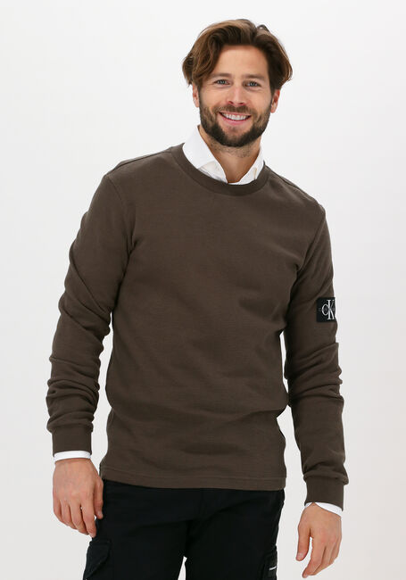 Grüne CALVIN KLEIN Sweatshirt BADGE WAFFLE LS TEE - large