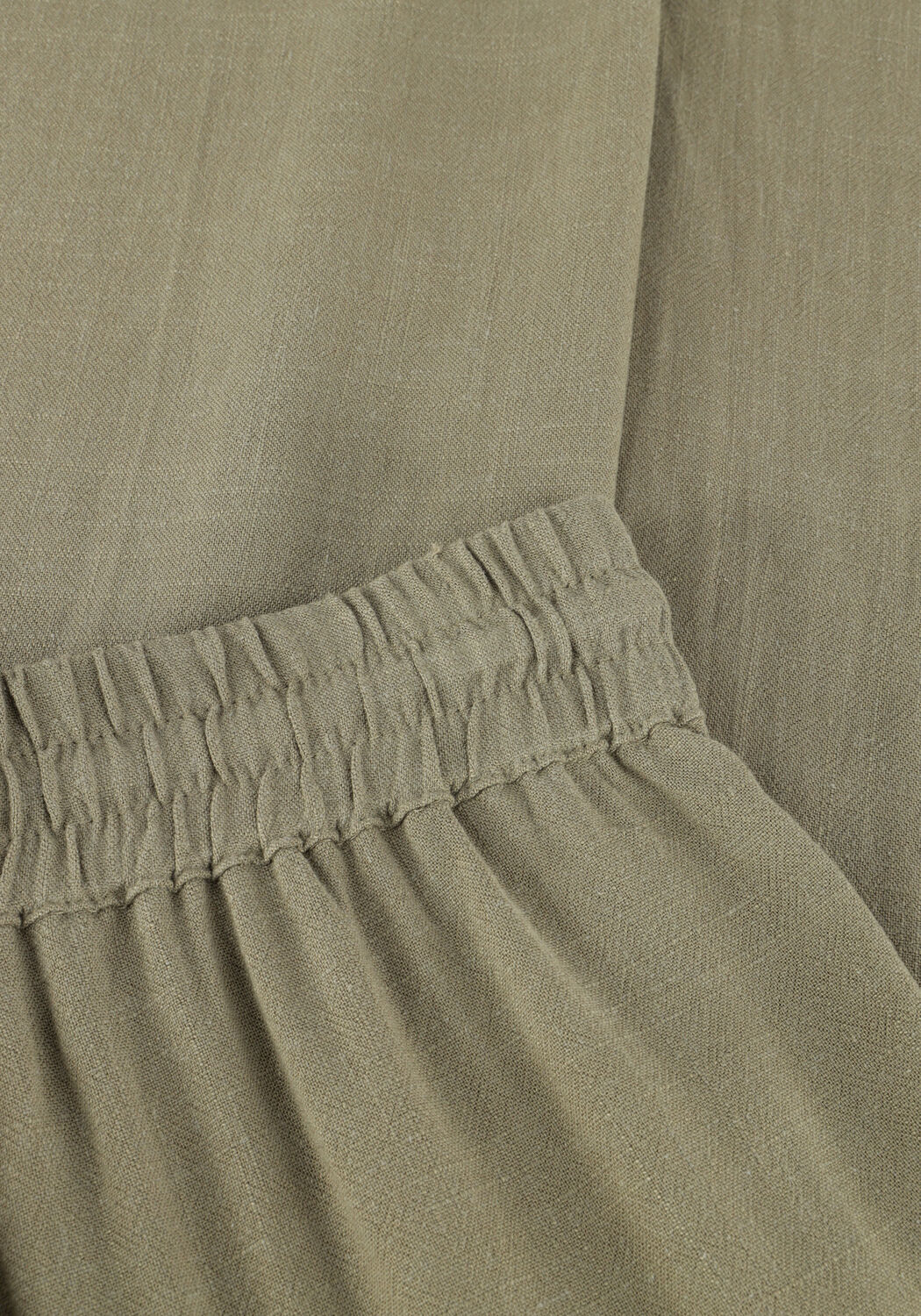 Khaki SELECTED WOMEN Weite Hose SLFVIVA-GULIA HW LONG LINEN PANT NOOS - large