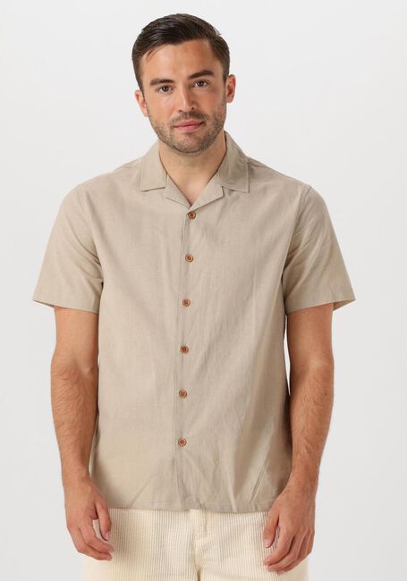 Beige ANERKJENDT Hemden AKLEO SSS COT/LINEN SHIRT - large
