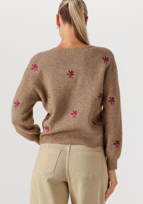 Camelfarbene Y.A.S. Strickjacke YASFLEUR LS KNIT CARDIGAN - large