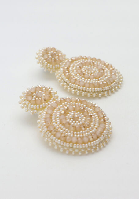 Mehrfarbige/Bunte PAULIE POCKET Ohrringe BEADS BEIGE - large