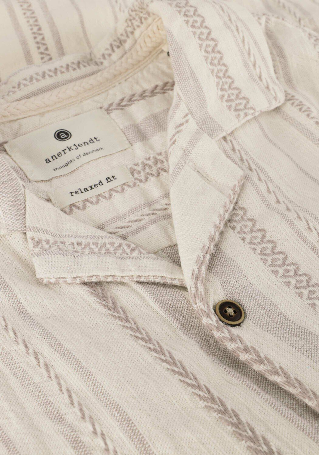 Beige ANERKJENDT Casual-Oberhemd AKLEON S/S STRUCTURE SHIRT - large