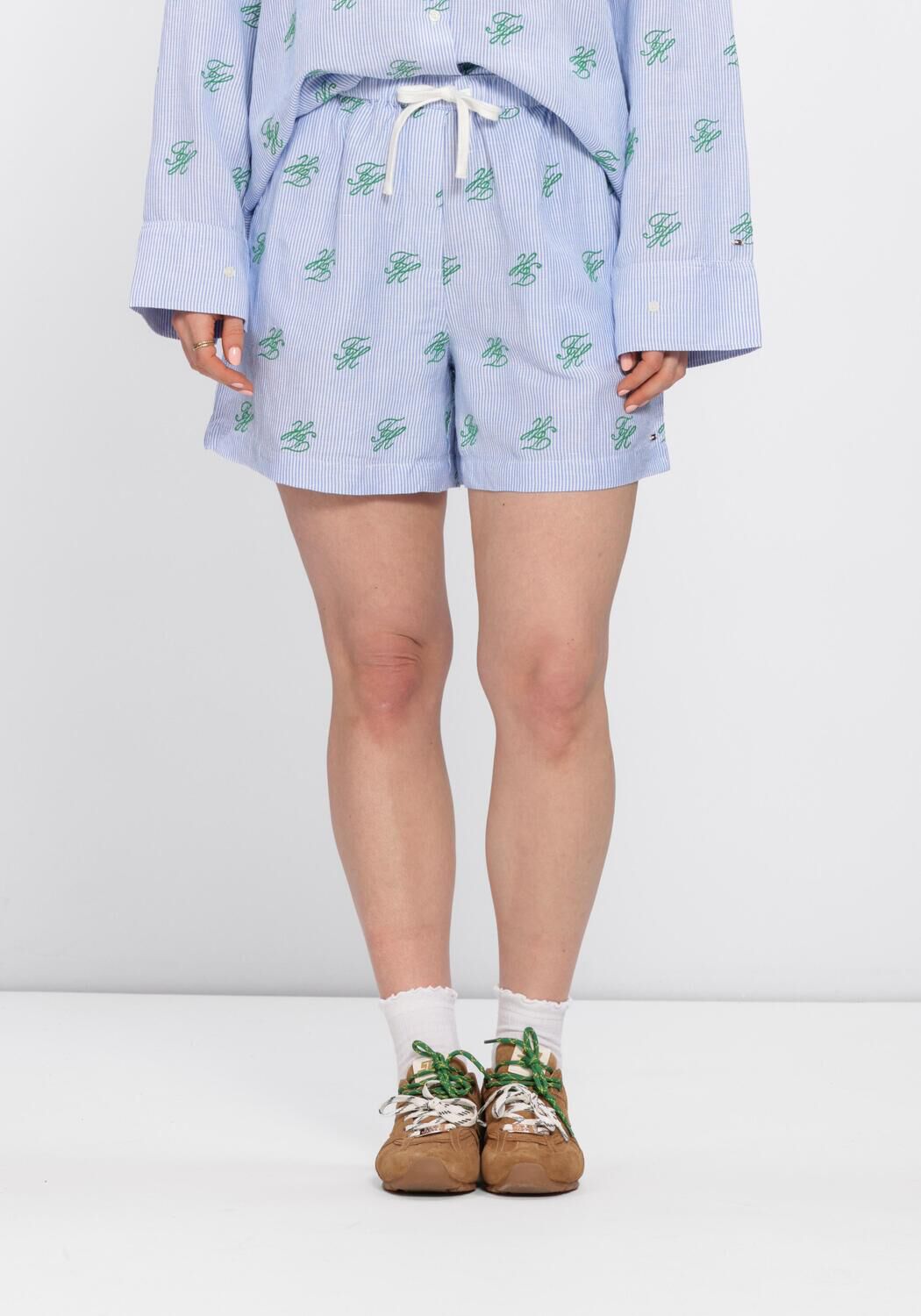 Blaue TOMMY HILFIGER Kurze Hose SWIMSHOP LINEN SHORT - large