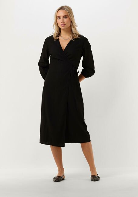 Schwarze MSCH COPENHAGEN Midikleid MSCHJOVENE GINIA 3/4 WRAP DRESS - large