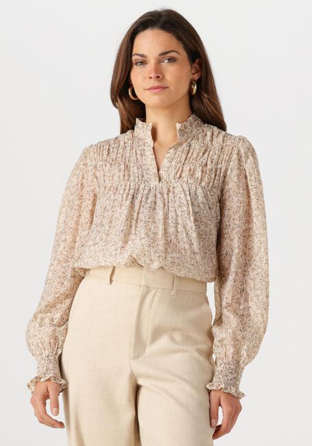 Ecru NEO NOIR Blusen SELFINA GRAPHIC FLOWER BLOUSE - large