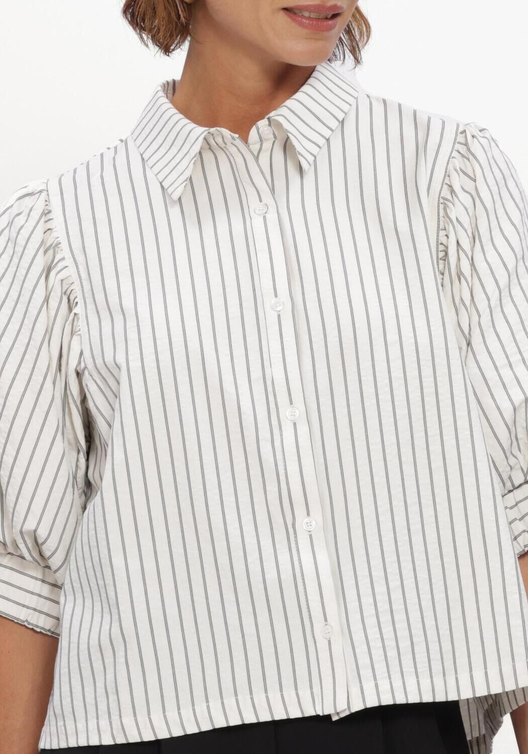 Ecru NEO NOIR Blusen ETTA SLIM STRIPE SHIRT - large
