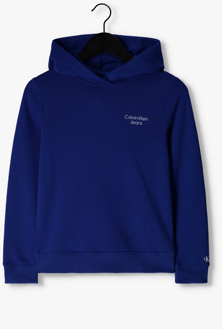 blaue calvin klein pullover ckj stack logo hoodie