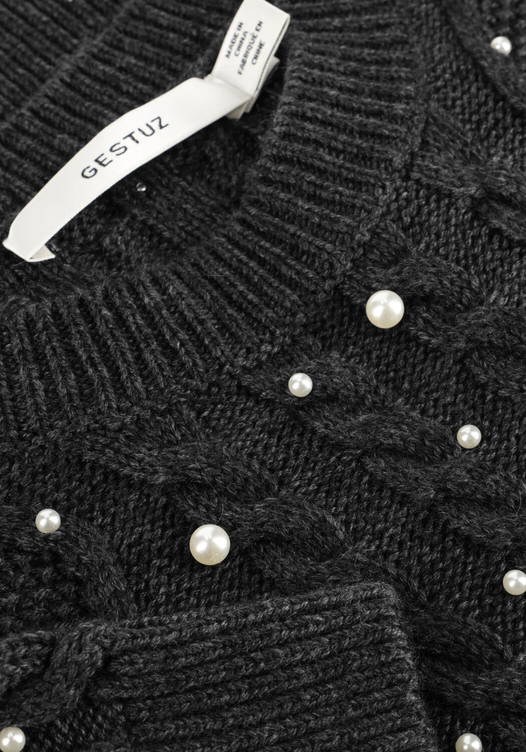 Dunkelgrau GESTUZ Pullover GZTAIBA DECO PULLOVER - large