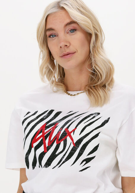 Ecru ALIX THE LABEL T-shirt LADIES KNITTED ZEBRA ALIX T SHIRT - large
