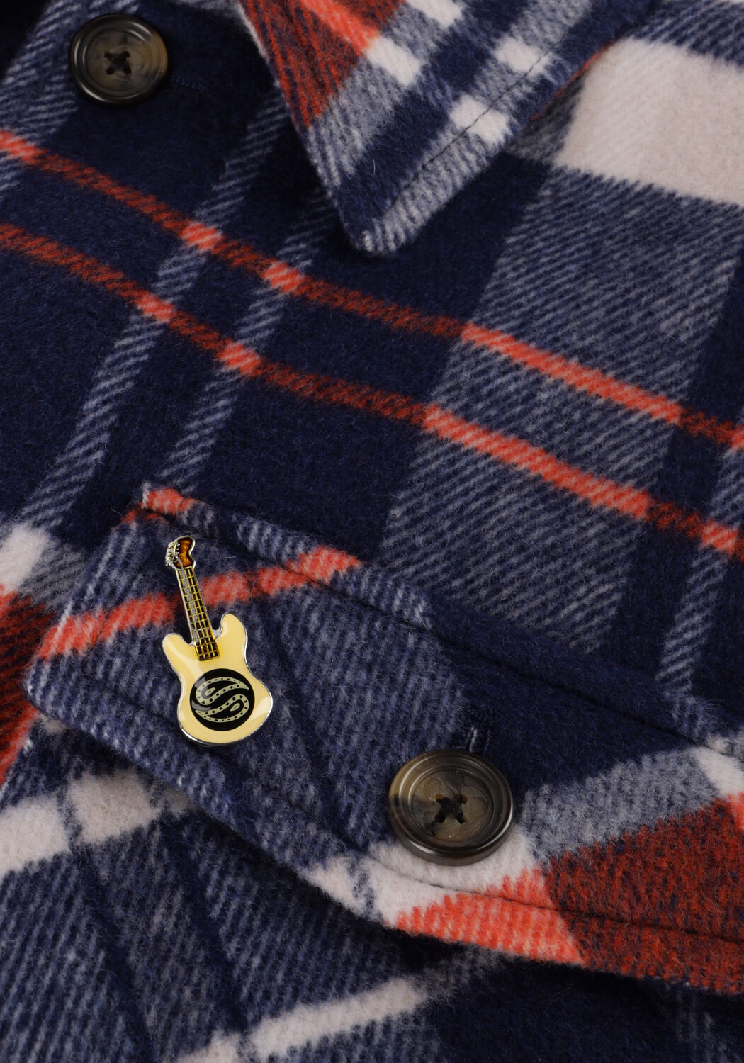 Blaue SCOTCH & SODA Overshirt BRUSHED WOOL-BLEND CHECKED OVERSHIRT - large