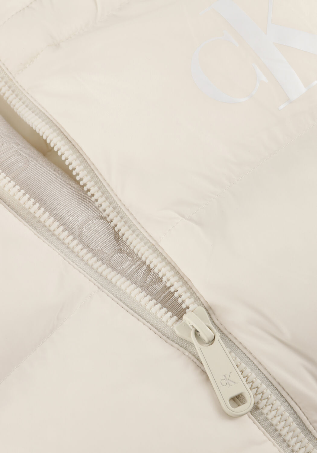 Ecru CALVIN KLEIN Wattierte Jack LS NYLON MONGRAM PUFFER JKT - large