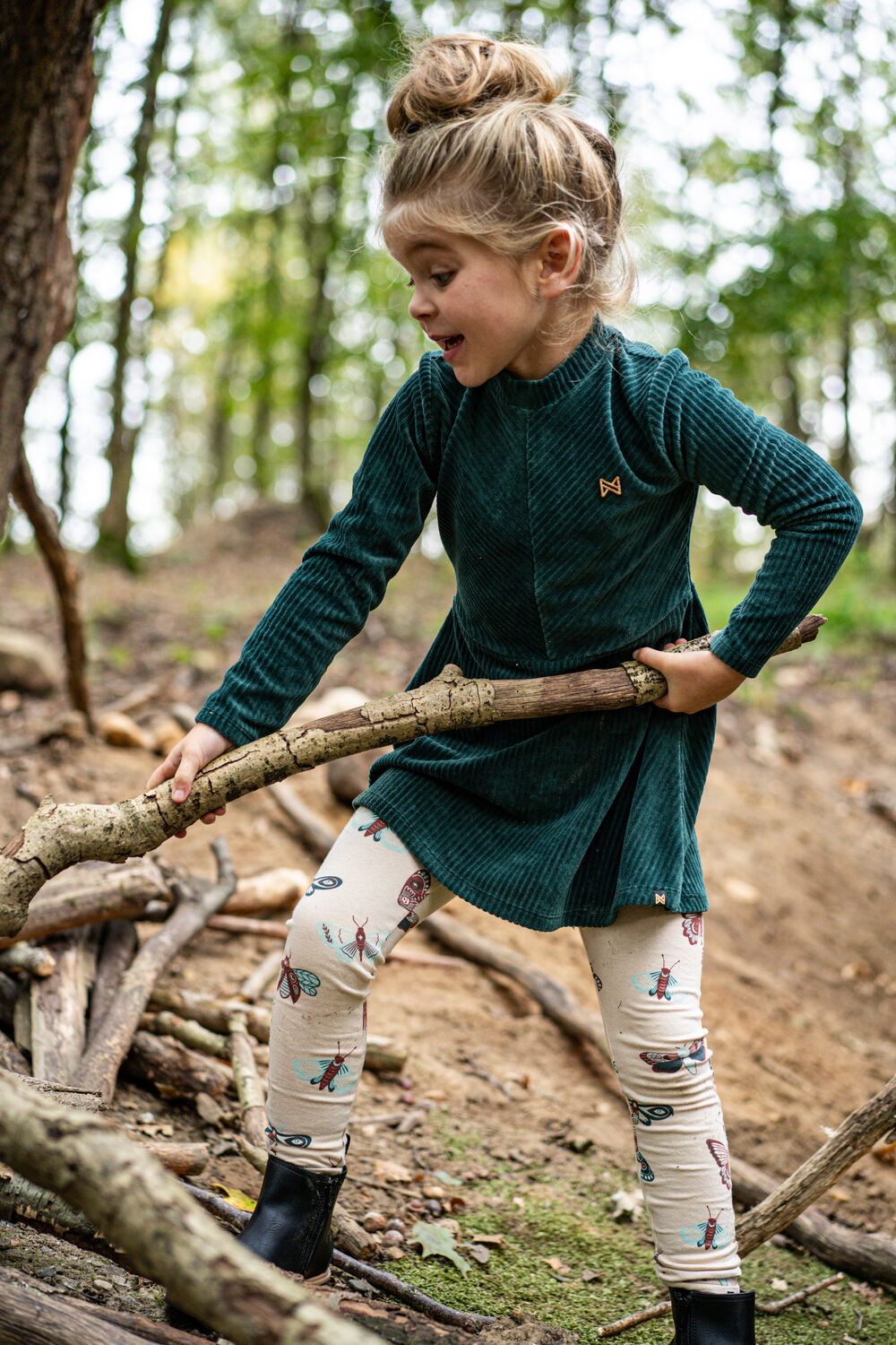 Dunkelgr&uuml;n KOKO NOKO Minikleid Q52966 - large