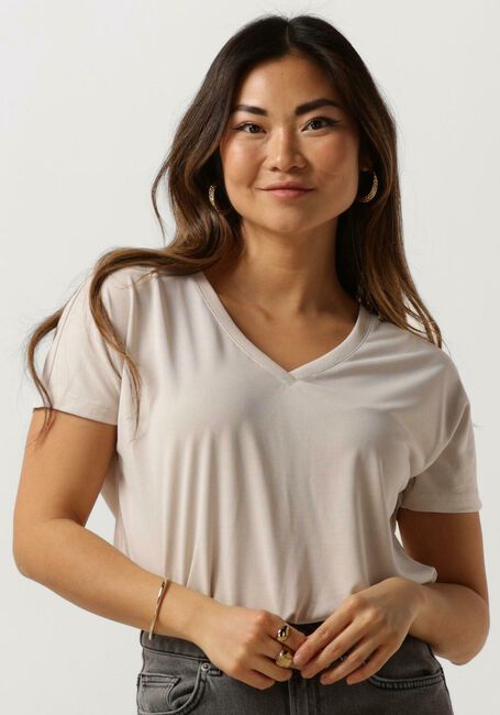 Sand MSCH COPENHAGEN T-shirt MSCHFENYA MODAL V NECK TEE - large