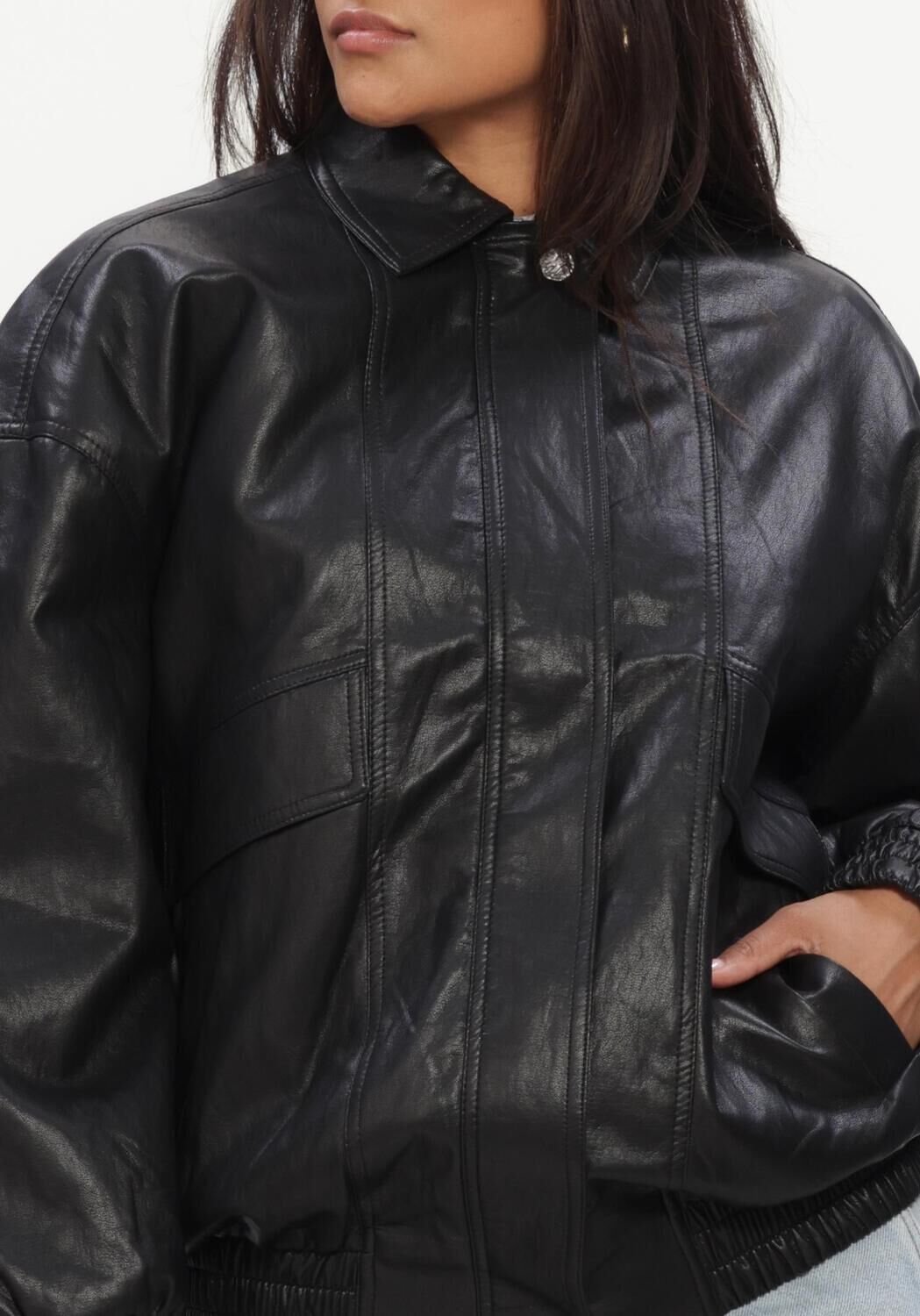 Schwarze HAUTE L'AMITI&Eacute; Jack RIZZ PU JACKET - large