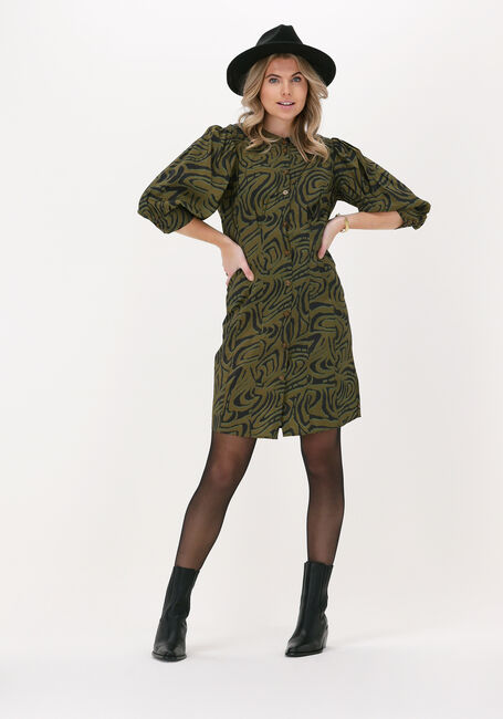 Grüne SCOTCH & SODA Minikleid PRINTED FITTED BUTTON-THROUGH - large