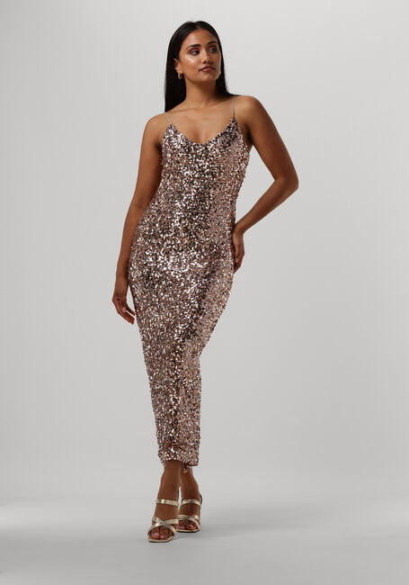 Bronzefarbene NEO NOIR Maxikleid LYDIA SEQUINS DRESS - large