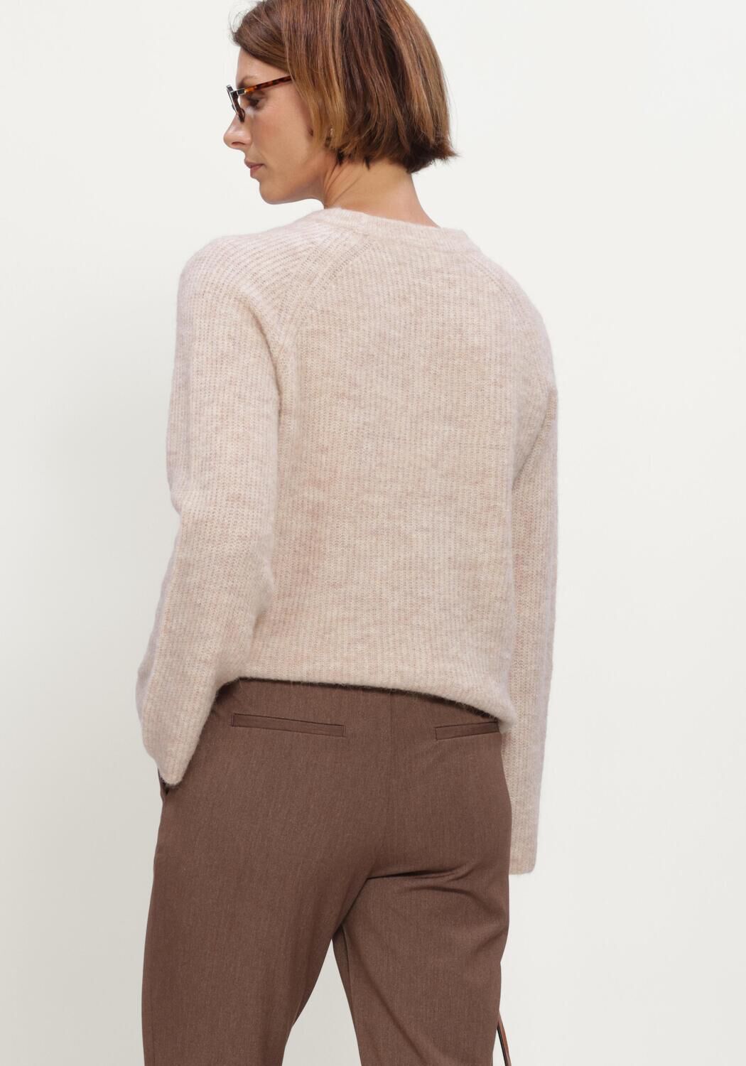 Beige OBJECT Pullover OBJAGATE O-NECK L/S KNIT PULLOVER NOOS - large