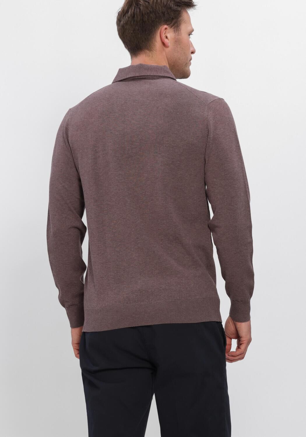 Bordeaux PROFUOMO Polo-Shirt POLO ONE PIECE LS LUXURY BASIC - large