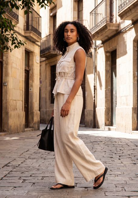 Beige OBJECT Hosen OBJKADIE MW WIDE PANTS 145 - large