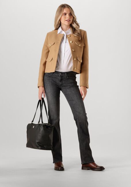 Braune TOMMY HILFIGER Jack CROP WOOL GOLD BUTTON JACKET - large