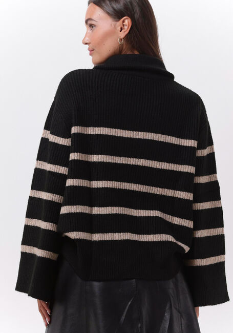 Schwarze NEO NOIR Pullover NEVENA STRIPE KNIT BLOUSE - large