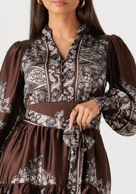 Braune NEO NOIR Minikleid MALFIDA PAISLEY BORDER DRESS - large