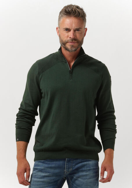 Dunkelgrün VANGUARD Sweatshirt HALF ZIP COLLAR PIMA COTTON - large