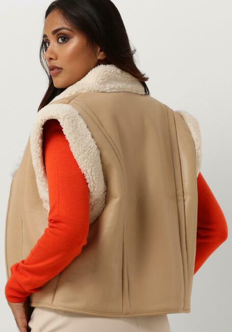 Beige ANOTHER LABEL Bodywarmer UNNI LAMMY VEST - large