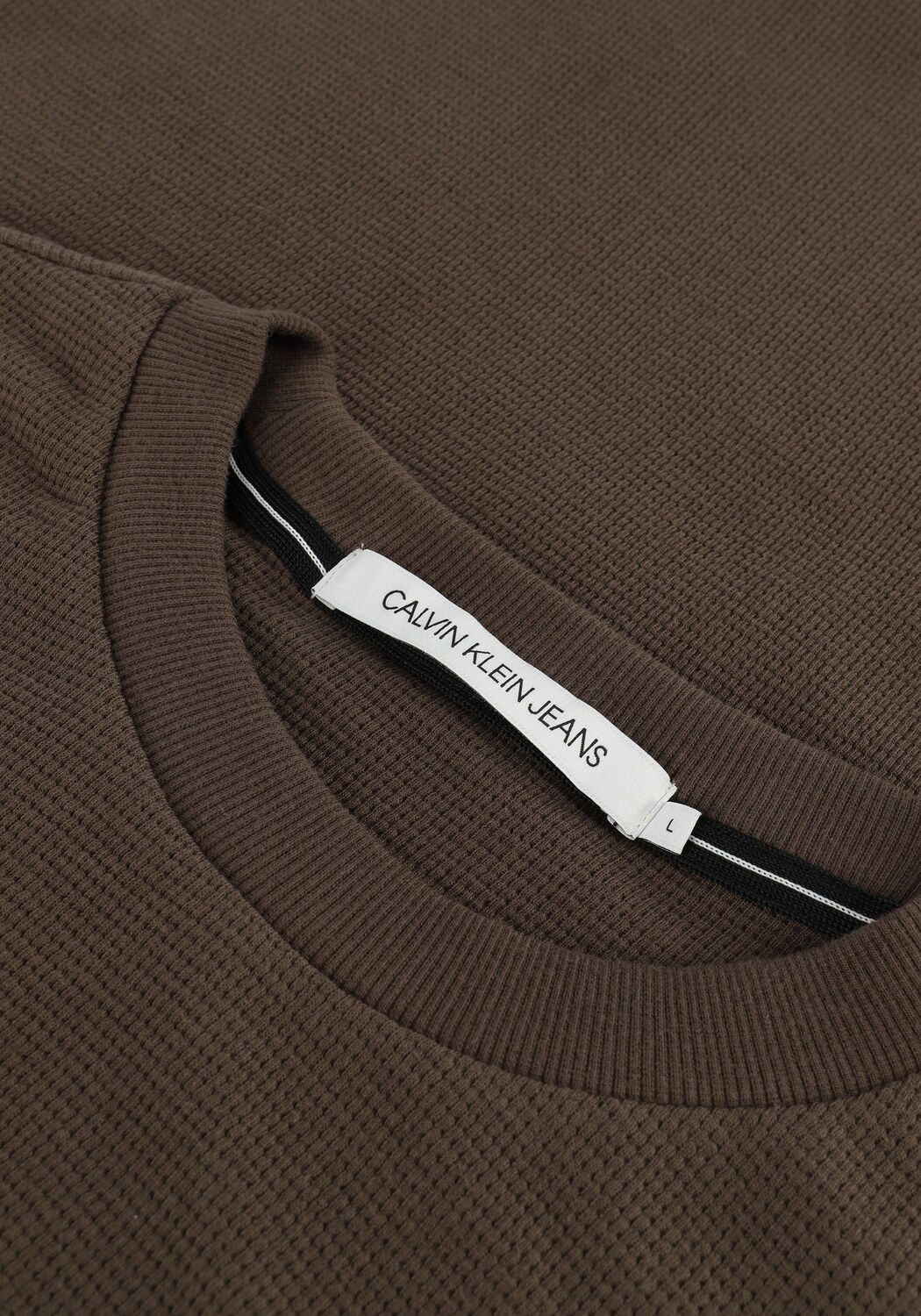 Gr&uuml;ne CALVIN KLEIN Sweatshirt BADGE WAFFLE LS TEE - large