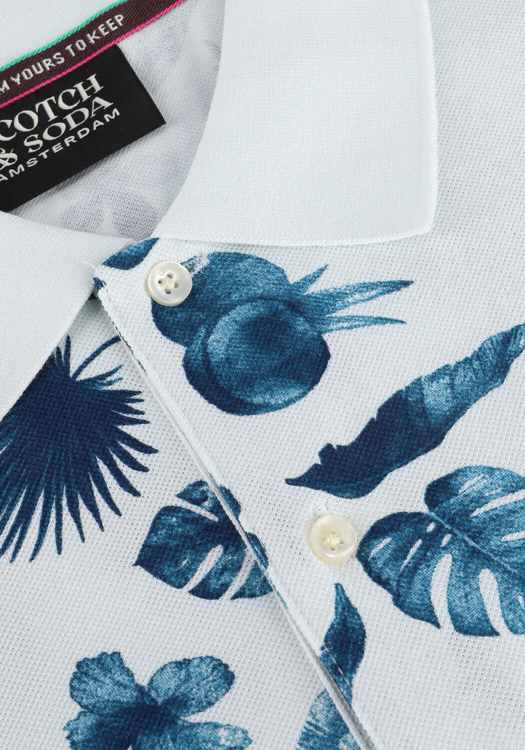 Wei&szlig;e SCOTCH & SODA Casual-Oberhemd PRINTED PIQUE POLO IN ORGANIC COTTON - large