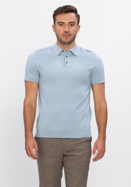 Blaue SELECTED MEN Polo-Shirt SLHBERG SS KNIT POLO NOOS - large