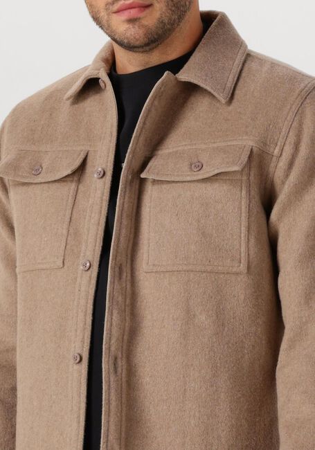 Camelfarbene PURE PATH Overshirt REGULAR FIT FLANNEL OVERSHIRTS - large