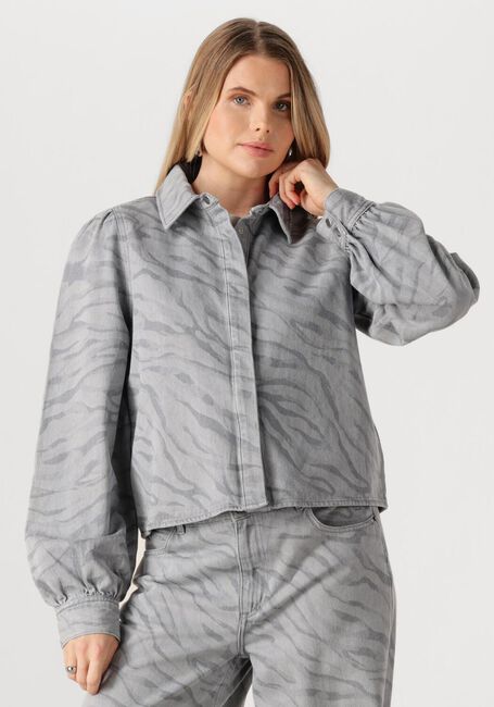 Graue POM AMSTERDAM Blusen BLOUSE DENIM ANIMAL PRINT - large