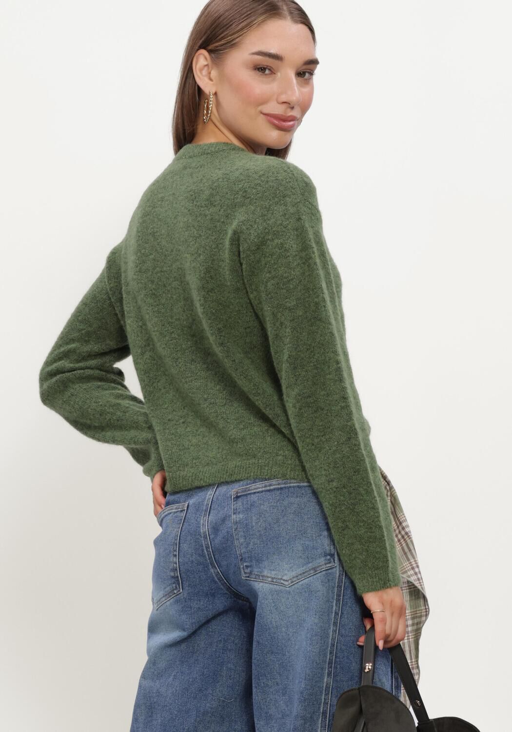 Gr&uuml;ne OBJECT Strickjacke OBJAGATE L/S RE KNIT CARDIGAN NOOS - large