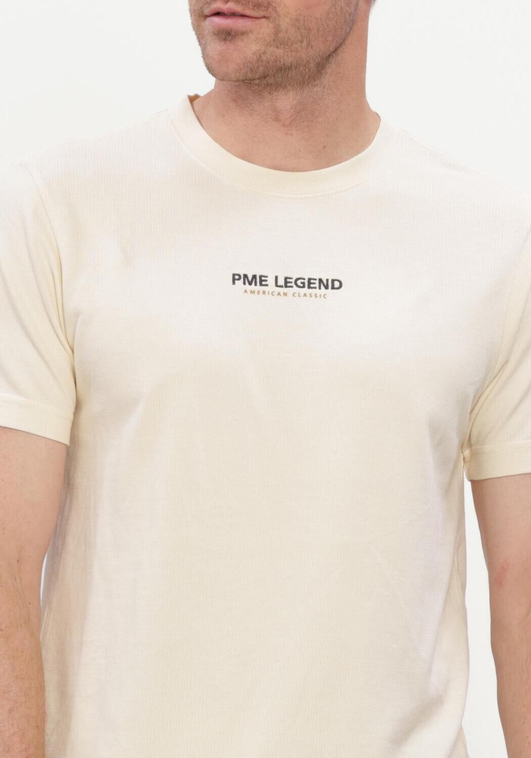 Ecru PME LEGEND T-shirt SHORT SLEEVE R-NECK FLAT WAFFLE JERSEY - large