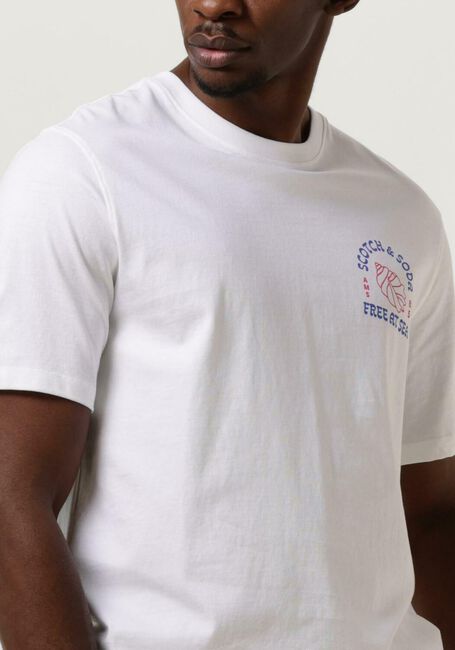 Weiße SCOTCH & SODA T-shirt LEFT CHEST ARTWORK T-SHIRT - large