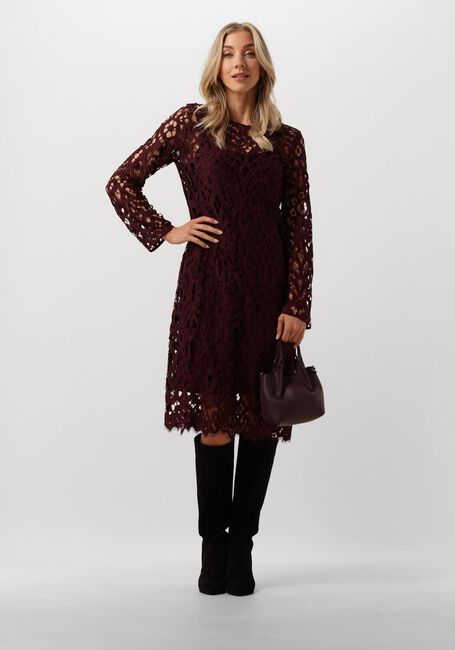 Rote VANILIA Midikleid LACE MIDI DRESS - large