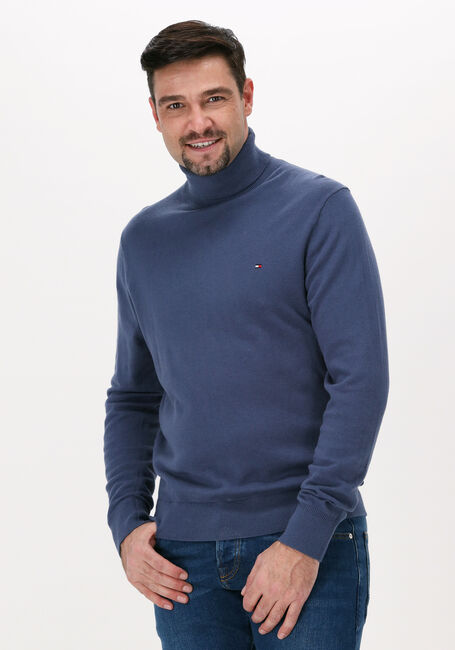 Blaue TOMMY HILFIGER Rollkragenpullover PIMA COTTON CASHMERE ROLL NECK - large