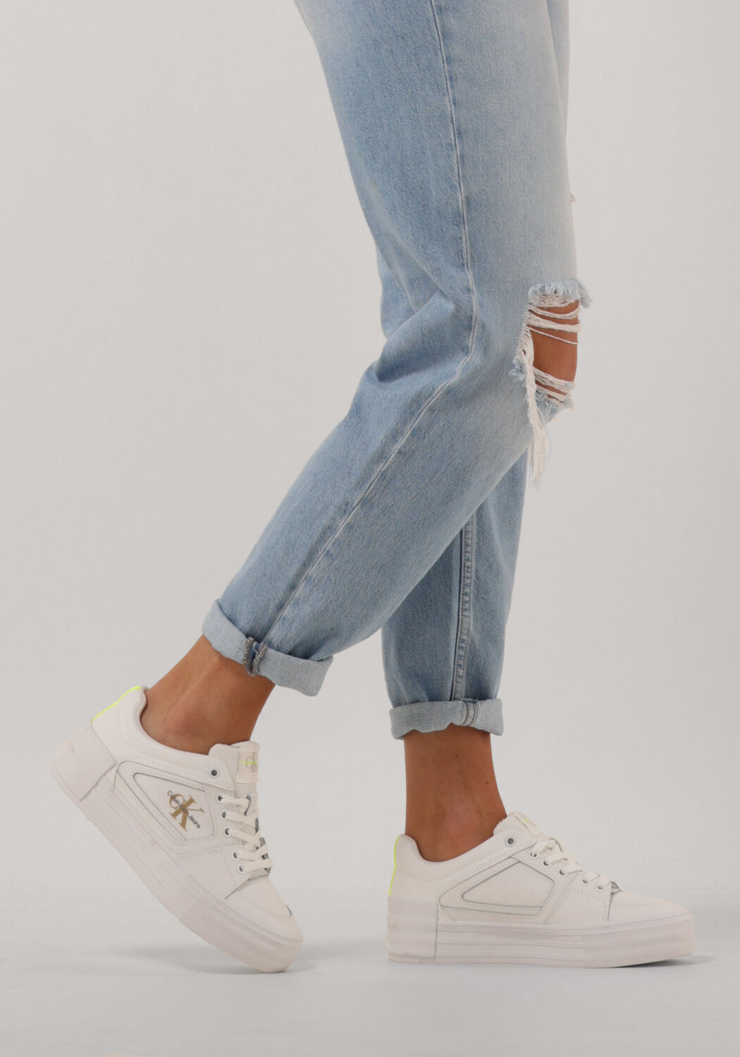 Wei&szlig;e CALVIN KLEIN Sneaker Low VULC FLATFORM BOLD FLUO - large